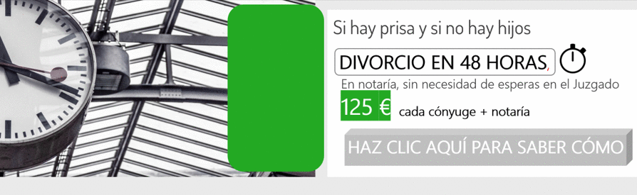 Divorcio en notario en Madrid: la manera más rápida de divorciarse si no hay hijos menores de edad. Notarial más rápido que en el juzgado. 125 € cada cónyuge más gastos de notaría
